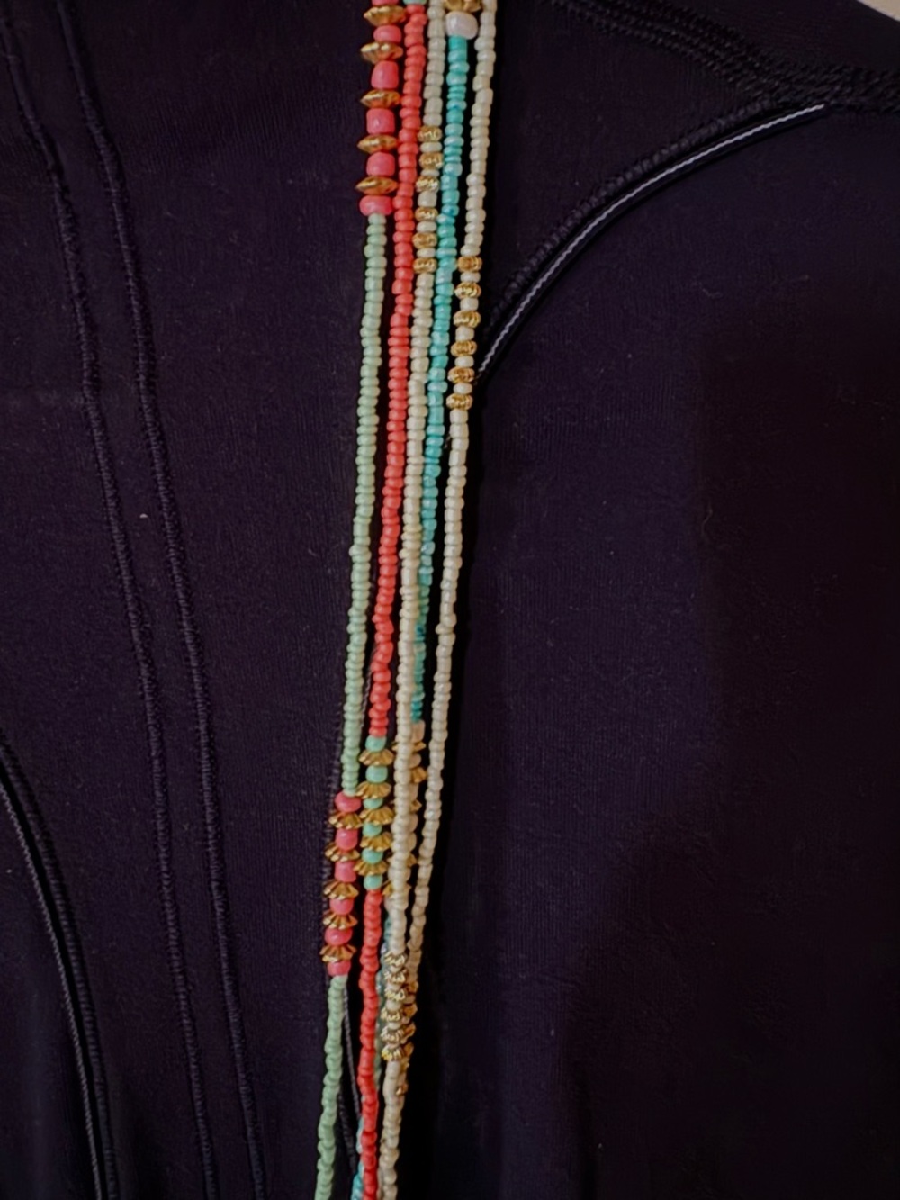 Multi-Strand Pastel Seed Bead Necklace with Gold Accents - Santa Fe New Mexico - Picture 6 of 6